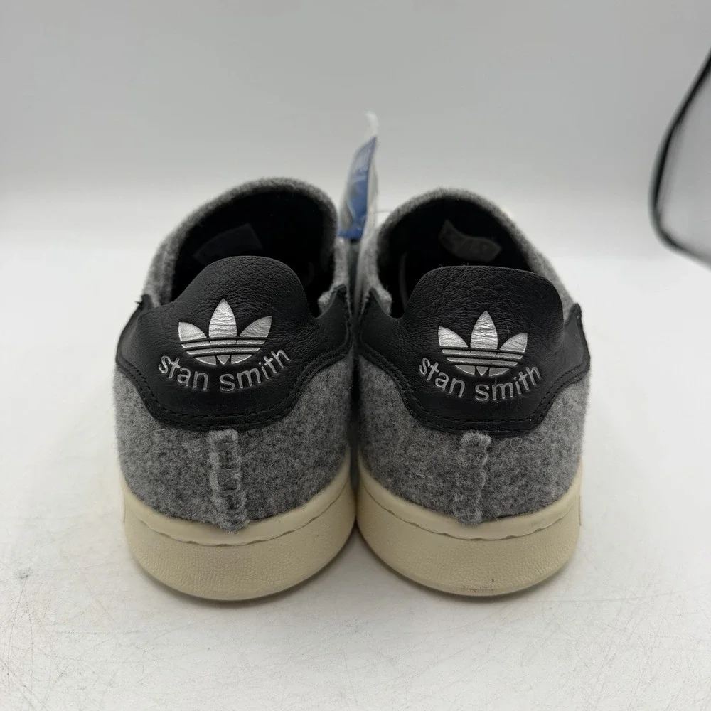 Adidas Stan Smith PC Wool Originals Shoes Men Sz 10.5 Grey/Black Sneakers AQ8452